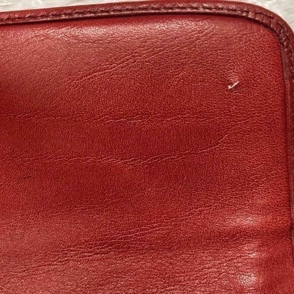 Bosca red leather checkbook wallet